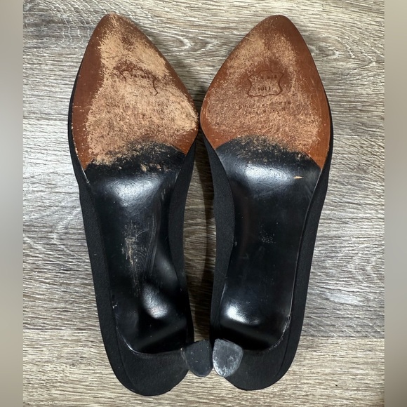 Stuart Wietzman Shoes Sz:7W Black Leather Sole/Fabric Lace Upper “Negligee” - Picture 7 of 7